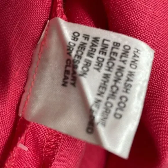 David Dart Woman 2X 100% linen v-neck sleeveless warm pink red - Picture 7 of 9